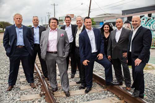 group of lawyers on railroad tracks